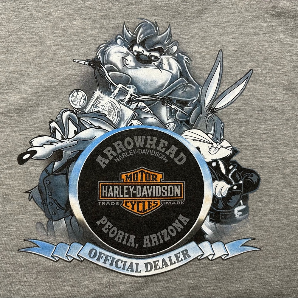 Harley-Davidson Looney Tunes Graphic T-Shirt Road Runner Bugs Bunny Taz Sz 2XL - Picture 2 of 9